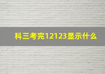 科三考完12123显示什么