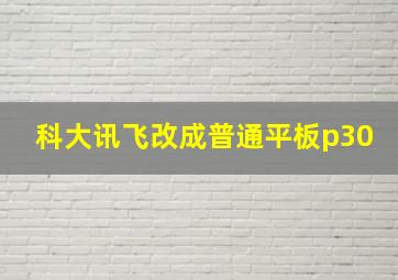 科大讯飞改成普通平板p30