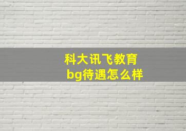 科大讯飞教育bg待遇怎么样