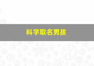 科字取名男孩