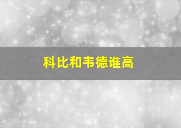 科比和韦德谁高