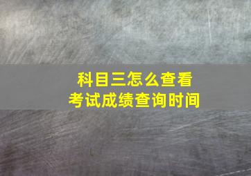 科目三怎么查看考试成绩查询时间