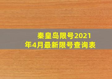 秦皇岛限号2021年4月最新限号查询表