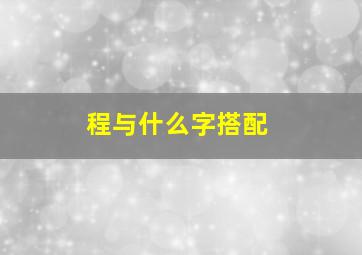 程与什么字搭配