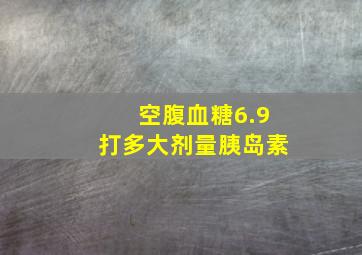 空腹血糖6.9打多大剂量胰岛素