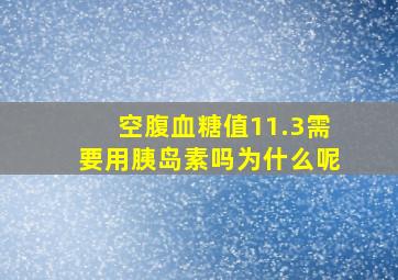 空腹血糖值11.3需要用胰岛素吗为什么呢