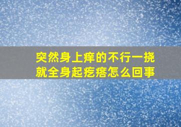 突然身上痒的不行一挠就全身起疙瘩怎么回事