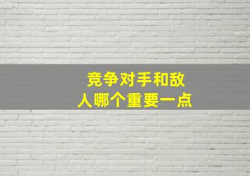 竞争对手和敌人哪个重要一点