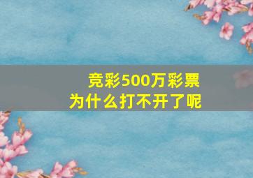 竞彩500万彩票为什么打不开了呢