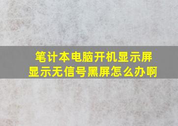 笔计本电脑开机显示屏显示无信号黑屏怎么办啊