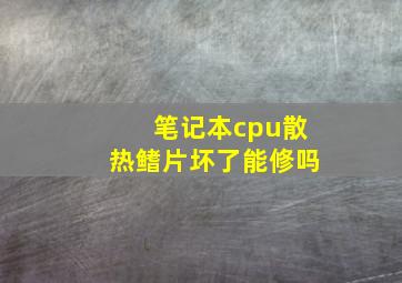 笔记本cpu散热鳍片坏了能修吗