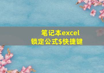 笔记本excel锁定公式$快捷键