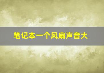 笔记本一个风扇声音大