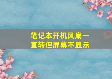 笔记本开机风扇一直转但屏幕不显示