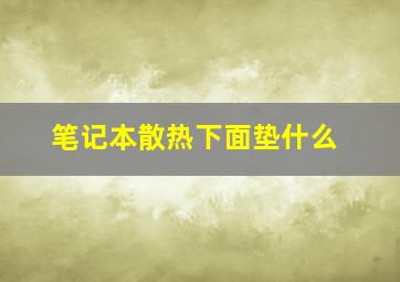 笔记本散热下面垫什么