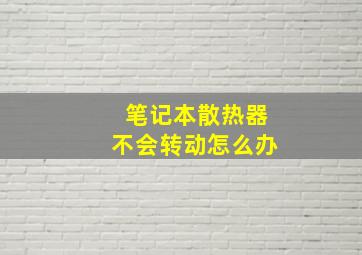 笔记本散热器不会转动怎么办