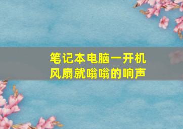 笔记本电脑一开机风扇就嗡嗡的响声