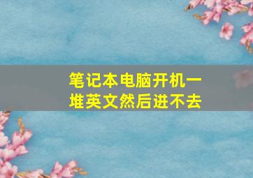 笔记本电脑开机一堆英文然后进不去