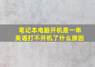 笔记本电脑开机是一串英语打不开机了什么原因