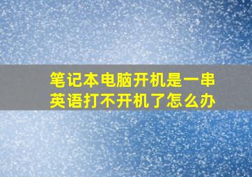 笔记本电脑开机是一串英语打不开机了怎么办