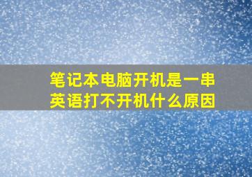 笔记本电脑开机是一串英语打不开机什么原因