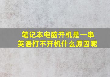 笔记本电脑开机是一串英语打不开机什么原因呢