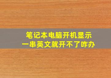 笔记本电脑开机显示一串英文就开不了咋办