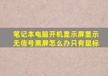 笔记本电脑开机显示屏显示无信号黑屏怎么办只有鼠标