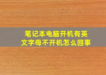 笔记本电脑开机有英文字母不开机怎么回事