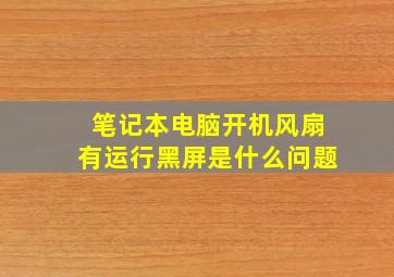 笔记本电脑开机风扇有运行黑屏是什么问题