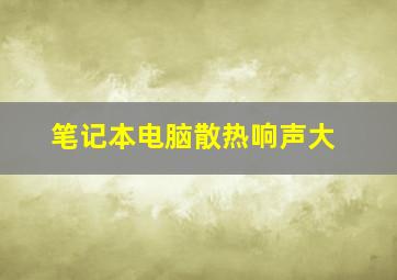 笔记本电脑散热响声大