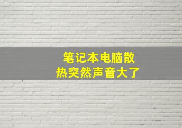 笔记本电脑散热突然声音大了