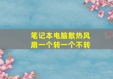 笔记本电脑散热风扇一个转一个不转