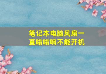 笔记本电脑风扇一直嗡嗡响不能开机