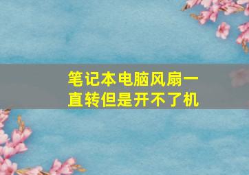 笔记本电脑风扇一直转但是开不了机