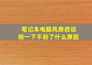 笔记本电脑风扇启动转一下不转了什么原因