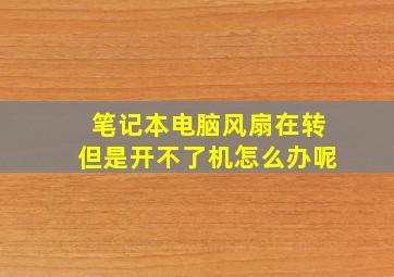 笔记本电脑风扇在转但是开不了机怎么办呢