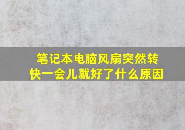 笔记本电脑风扇突然转快一会儿就好了什么原因