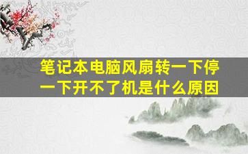 笔记本电脑风扇转一下停一下开不了机是什么原因