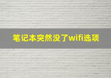 笔记本突然没了wifi选项