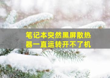 笔记本突然黑屏散热器一直运转开不了机