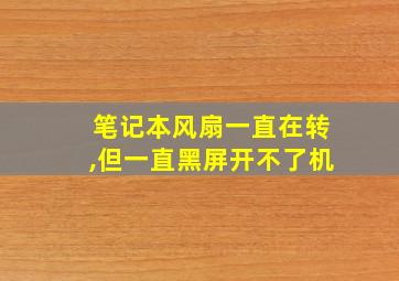 笔记本风扇一直在转,但一直黑屏开不了机