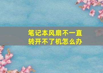 笔记本风扇不一直转开不了机怎么办