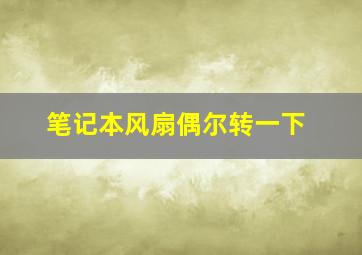 笔记本风扇偶尔转一下