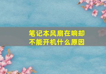 笔记本风扇在响却不能开机什么原因