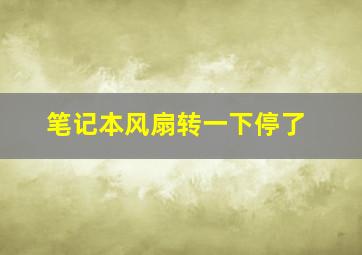 笔记本风扇转一下停了