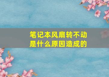 笔记本风扇转不动是什么原因造成的