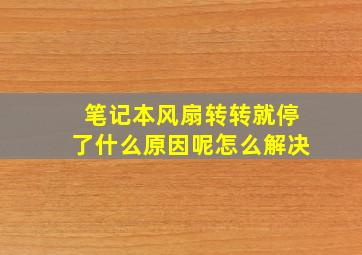 笔记本风扇转转就停了什么原因呢怎么解决