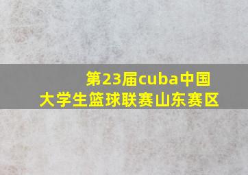 第23届cuba中国大学生篮球联赛山东赛区