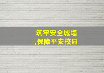 筑牢安全城墙,保障平安校园